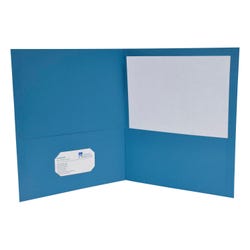 Image for School Smart 2-Pocket Folders with No Brads, Light Blue, Pack of 25 from School Specialty
