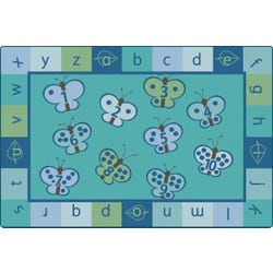 Carpets for Kids KIDSoft 123 ABC Butterfly Fun Rug, 7 Feet 6 Inches x 12 Feet, Rectangle, Blue, Item Number 2102603