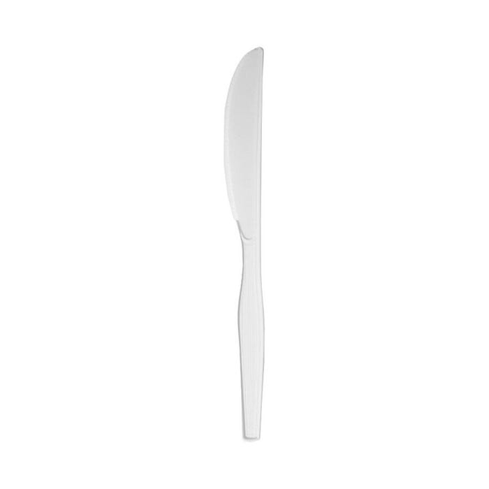 Dixie Foods Durable Mediumweight Shatter Resistant Knife, Plastic, White, Pack of 1000