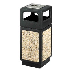 Safco Aggregate Series Side Opening With Urn, 15 Gallon Capacity, 9-1/2 x 4-1/2 Inch Opening, Black 2027777