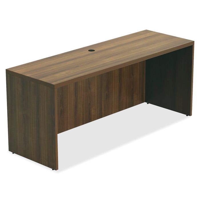 Lorell Chateau Series Walnut Laminate Desking, Top 1-1/2 Inch, Credenza 70-7/8 x 23-5/8 x 30 Inches, Walnut