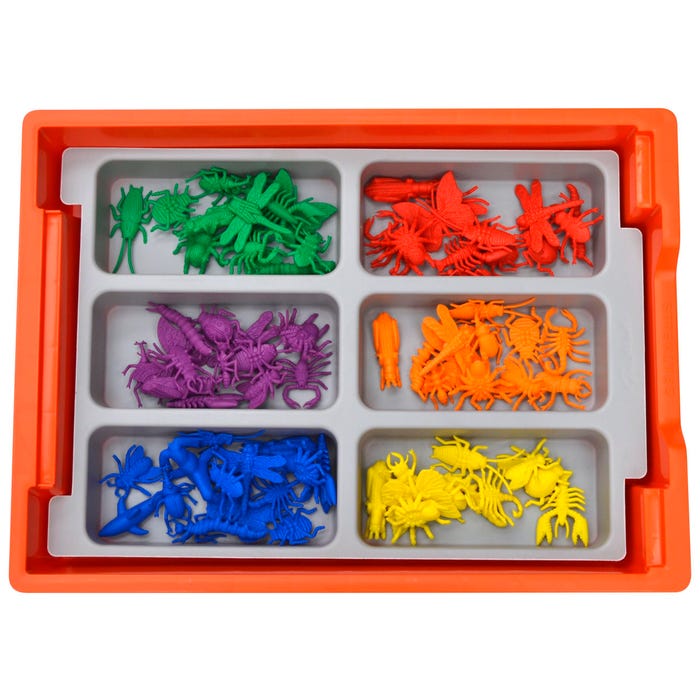 Gratnells 6 Section Insert, 10-4/5 x 15-1/3 x 1-3/5 Inches, Light Gray, 6 Trays