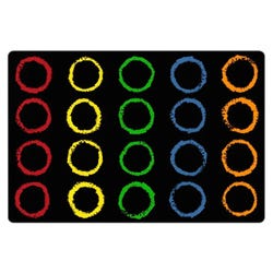 Childcraft Chalk Rings Seating Carpet, Rectangle 4000111