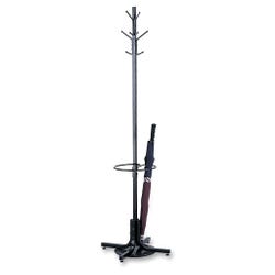 Safco Coat Rack with Umbrella Stand, 21 x 21 x 70 Inches, Black, Item Number 1083497