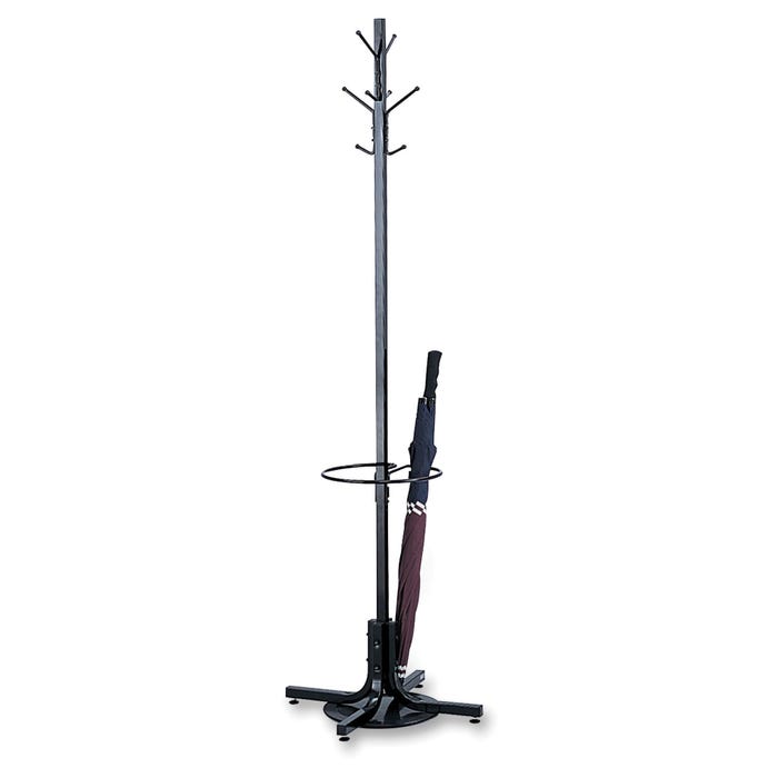 Safco Coat Rack with Umbrella Stand, 21 x 21 x 70 Inches, Black