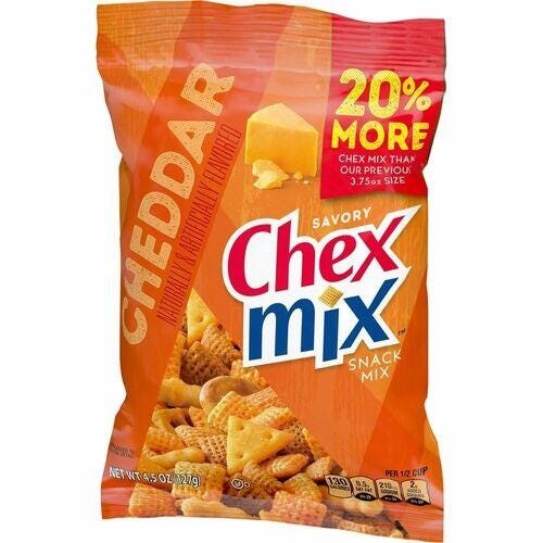 Chex Mix Cheddar Snack Mix, 4.5 Ounces, Pack of 8 2162374