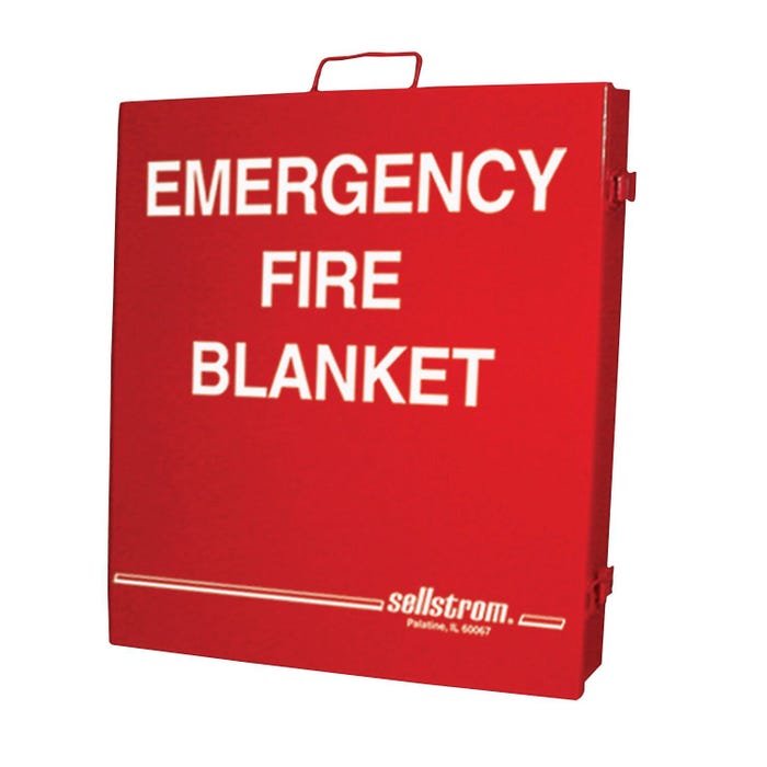 Sellstrom Fiberglass Wall-Mounted Fire Blanket, 6 L x 5 W ft
