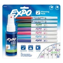 EXPO Planning Pack, Dry and Wet Erase Markers, Assorted Colors, 8 Piece Set 2090633