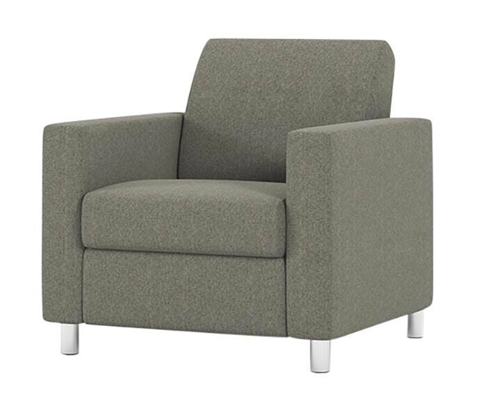 AIS NV Club Chair, Silver Metal Legs, 34 W x 32-1/2 D x 34 H in 4002590