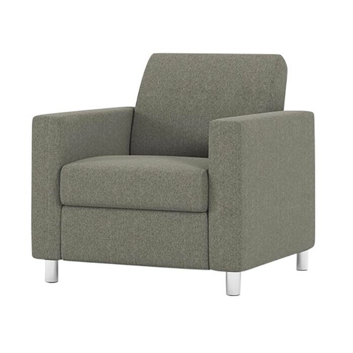 AIS NV Club Chair, Silver Metal Legs, 34 x 32-1/2 x 34 Inches