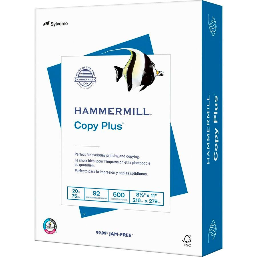 Hammermill Multipurpose Copy Paper, 8-1/2 x 11 Inches, White, 500 Sheets, Item Number 2093353