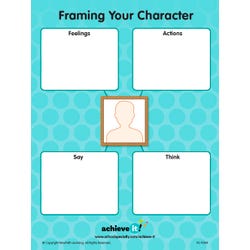 Achieve It! Big W Framing Your Character Graphic Organizers, Set Of 10 2129853