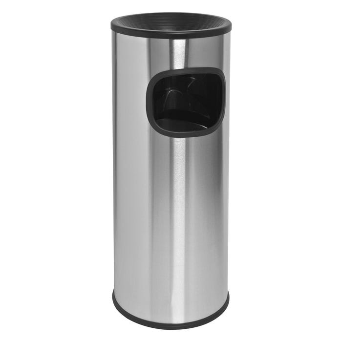 Genuine Joe Fire Safe Ashtray Waste Receptacle, 3 Gallon, Stainless Steel, Aluminum