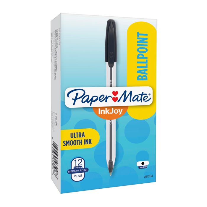 Paper Mate InkJoy 50ST Ballpoint Pens, Medium Point, 1.0 mm, Black, Pack of 12