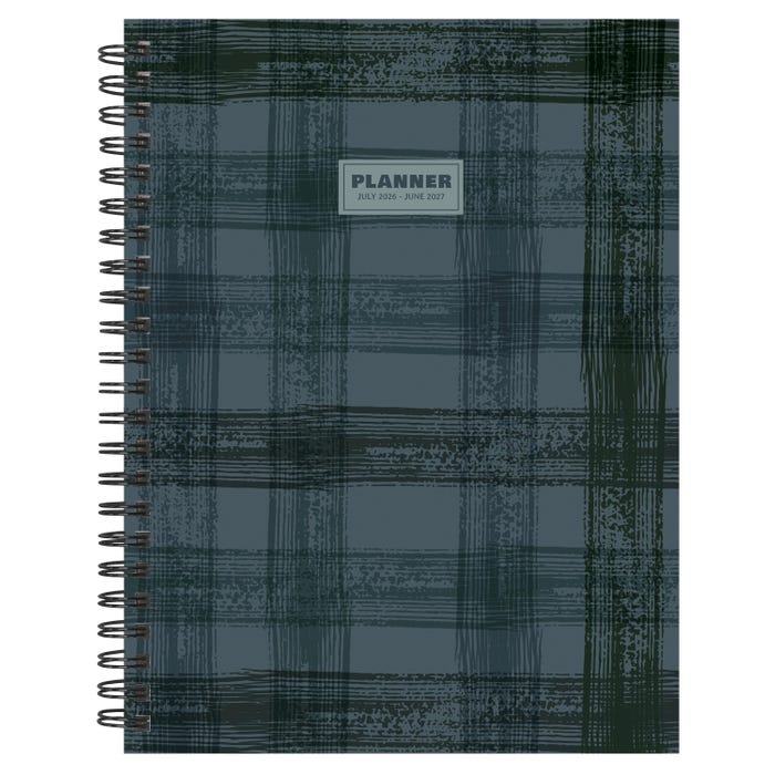 TF Publishing Medium Weekly/Monthly Academic Planner, July 2026 to June 2027, 6-1/2 x 8 Inches, Blue Flannel