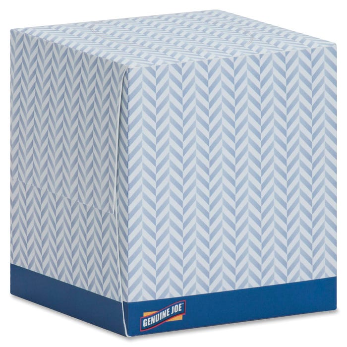 Genuine Joe Facial Tissue, White, Box of 85, Carton of 36