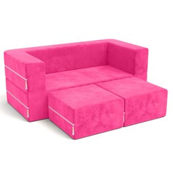 Image for JAXX Zipline Convertible Loveseat with Ottoman, Microsuede from School Specialty