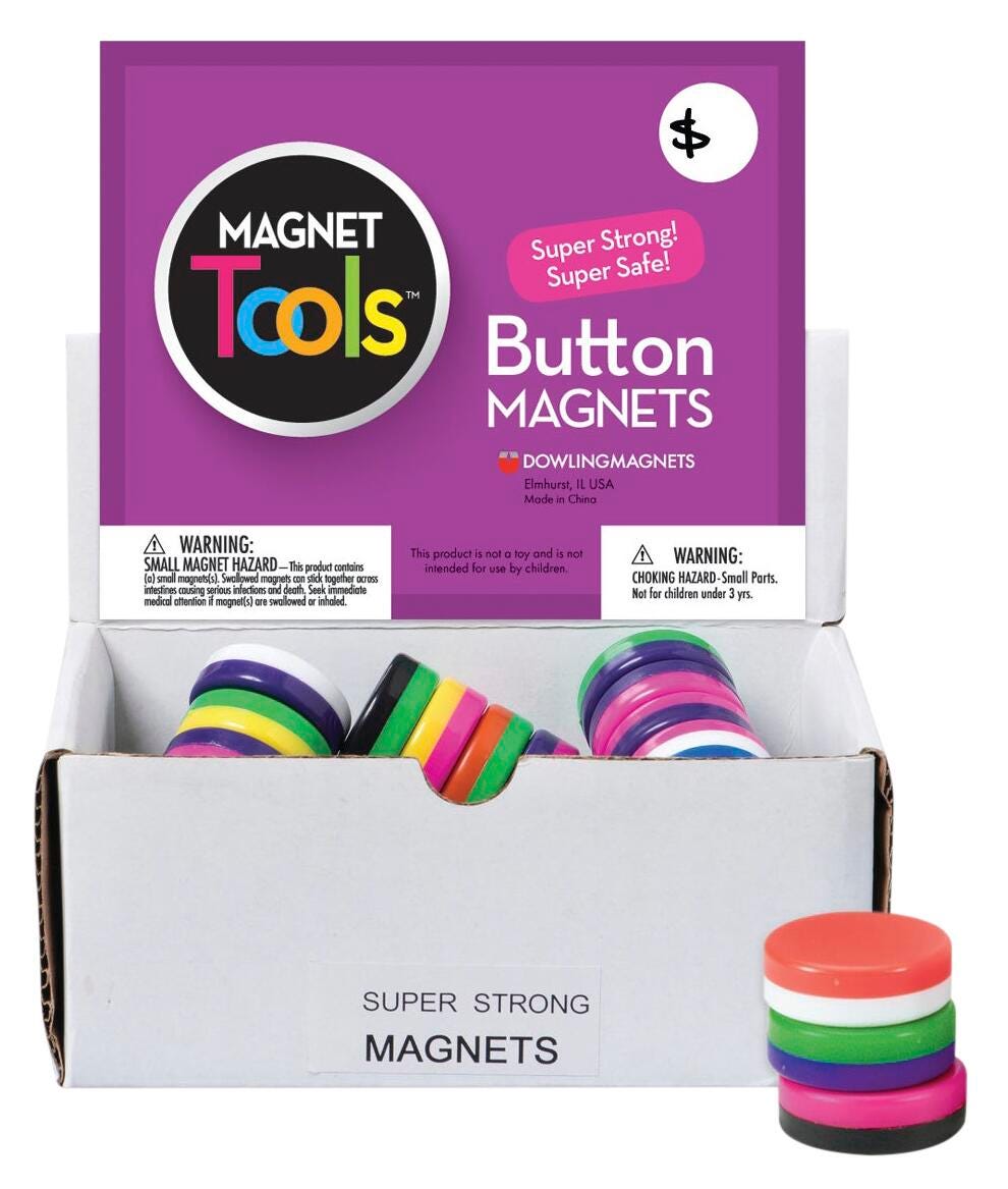 Dowling Magnets Hero Magnet, Big Button, Set of 40, Item Number 2003508