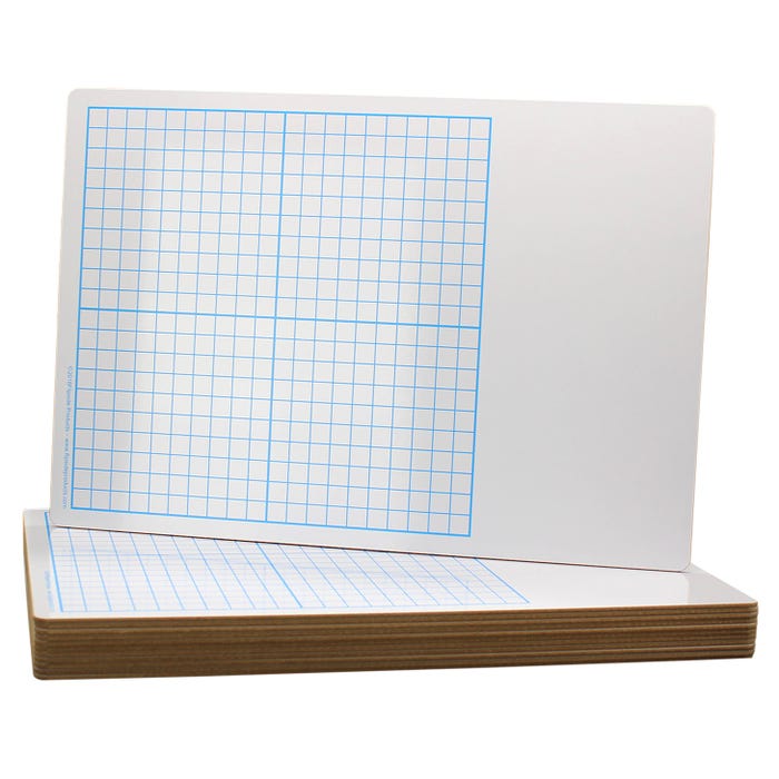 Flipside Graph Grid Dry Erase Board, 11 x 16 Inches, Pack of 12