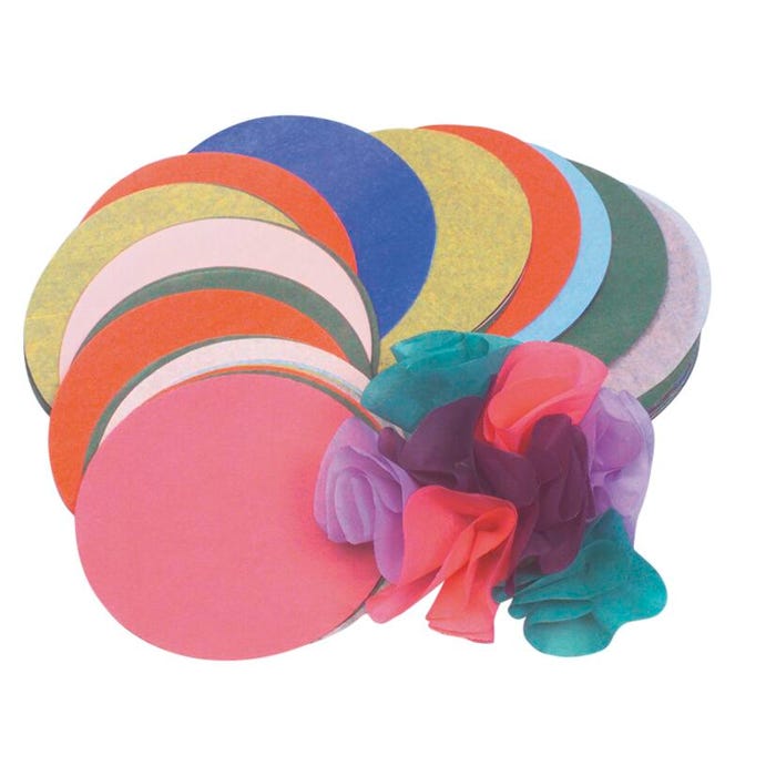 Roylco Pre-Cut Bleeding Tissue Paper Circles, 4 Inch, Assorted Colors, Pack of 480
