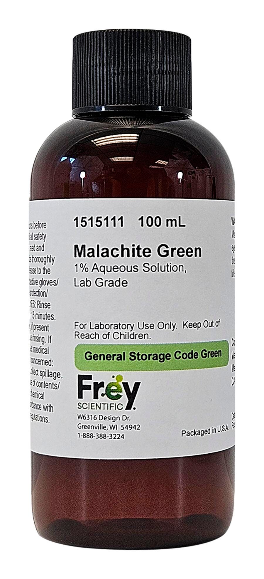 Frey Scientific Malachite, 100 mL, Green, Lab Grade, Item Number 1515111