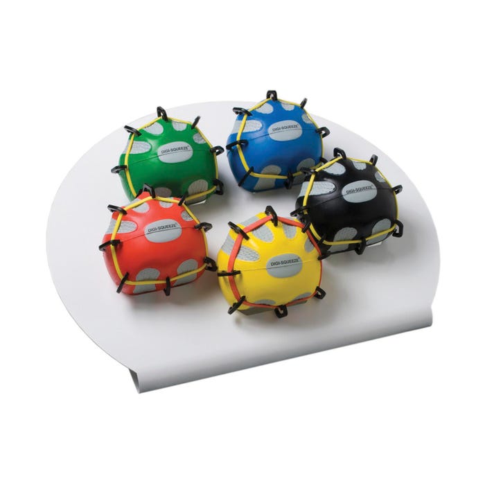 CanDo Digi-Extend n' Squeeze Exerciser Set with Stand, Small, Set of 5