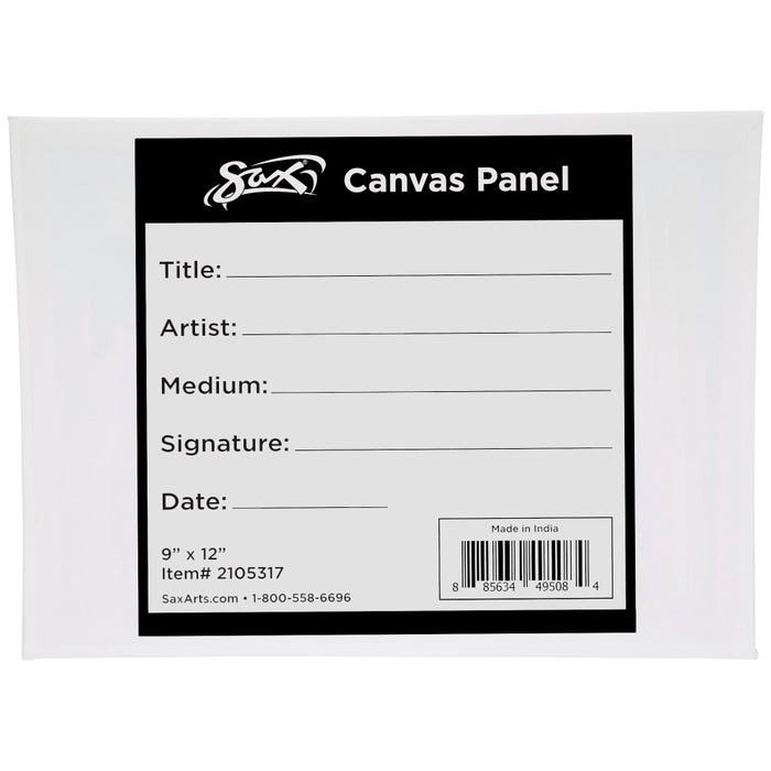 Sax Genuine Canvas Panel, 9 x 12 Inches, White