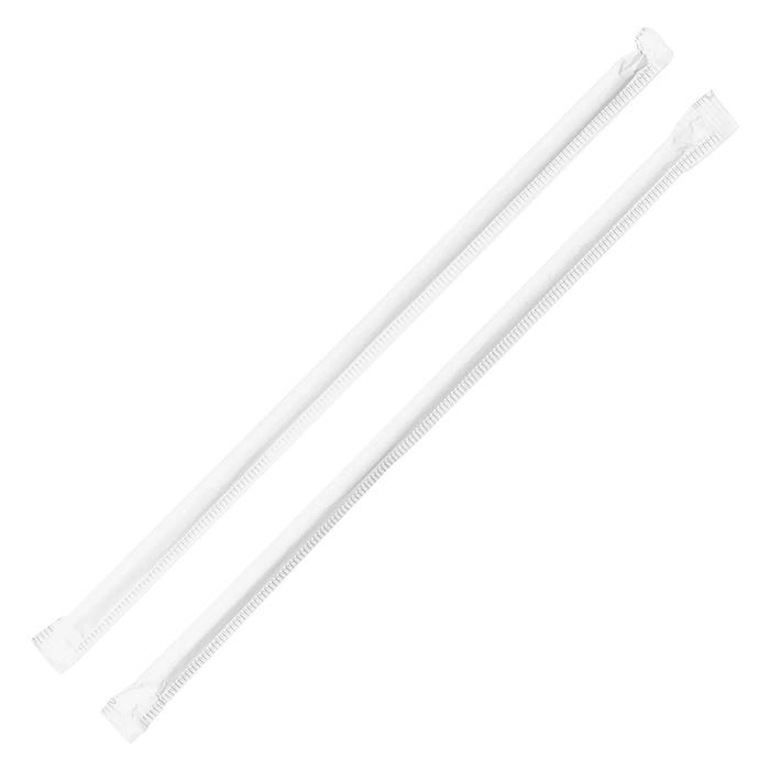 Genuine Joe Jumbo Individual Wrapped Cup Straw for use with up to 32 oz Cups 7-3/4 in, Translucent, Pack of 500