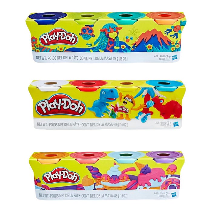 Play-Doh Modeling Dough, Assorted Colors, 4 Ounces, Set of 4