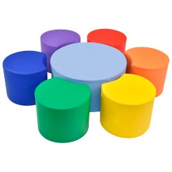 Childcraft Flower Seating Set, 49 x 49 x 12 Inches, Primary Colors, Set of 7 2044712