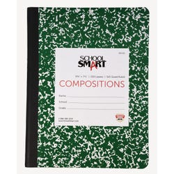 School Smart Quad Ruled Composition Book, 9-3/4 x 7-1/2 Inches, 200 Pages 085312