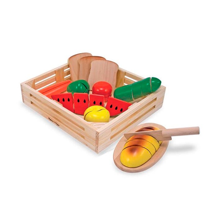 Melissa & Doug Wooden Cutting Food Box, Set of 10