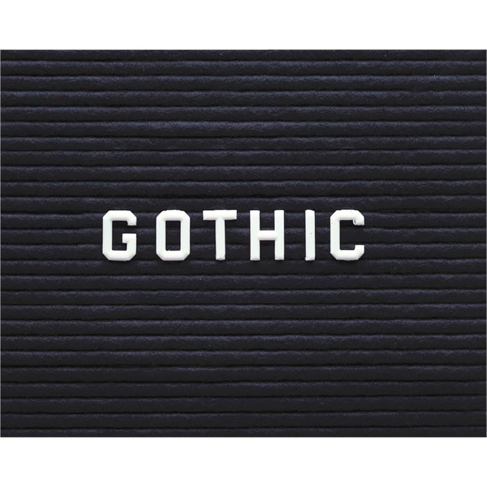 Ghent Letter Board Letters and Numbers, Gothic Font, 3/4 inch, White