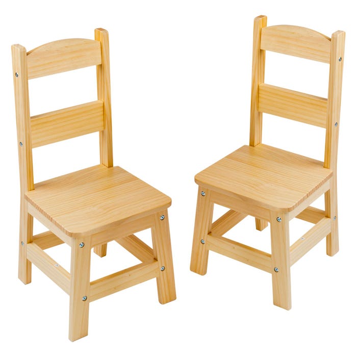 Melissa & Doug Wooden Chairs, 12 x 11-1/2 x 24-3/4 Inches, Natural, Set of 2