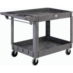 Global Industrial 2-Shelf Utility Cart, Gray, 500-Pound Capacity
