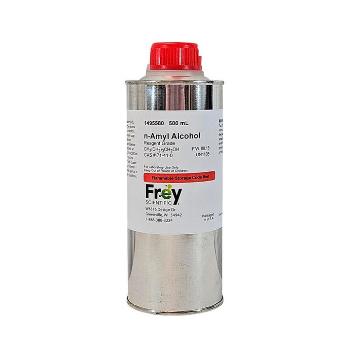 Frey Scientific N-Amyl Alcohol, White Liquid, Reagent Grade, 500mL
