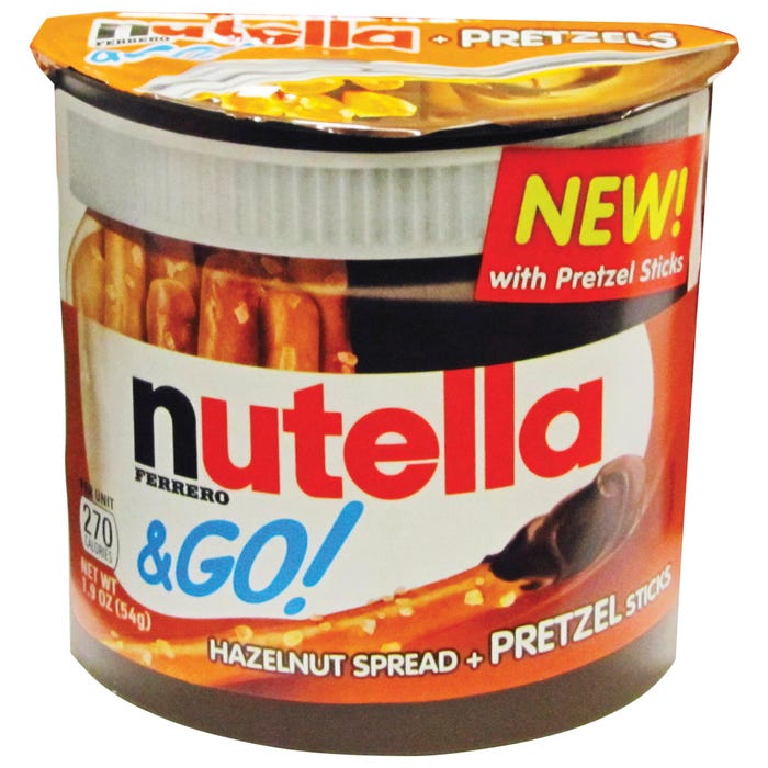 Nutella Nutella & GO Hazelnut Spread & Pretzels, Pack of 12