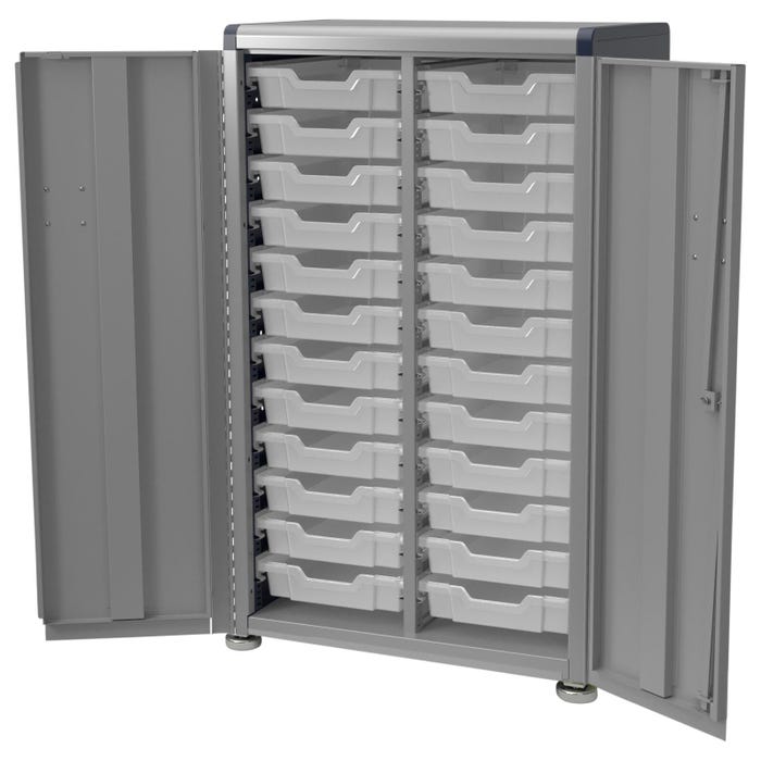 Classroom Select Geode Tall Cabinet, Double Wide, with 24 Tote Trays