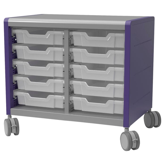 Classroom Select Geode Short Cabinet, Double Wide with 10 Tote Trays