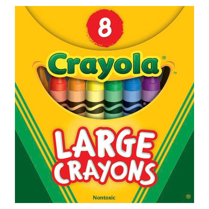Crayola Large Crayons, Assorted Colors, Set of 8