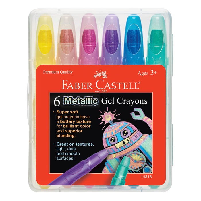 Faber-Castell Metallic Crayons, Gel, Set of 6
