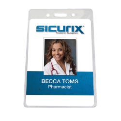 SICURIX Vertical Government/Military Badge Holder, 2-5/8 x 3-7/8 Inches, Vinyl, Pack of 50 1403329
