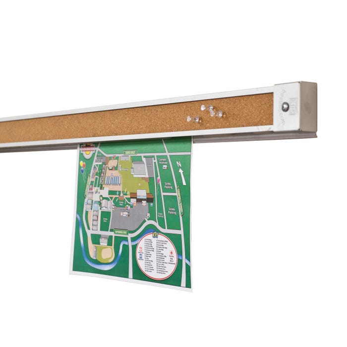 MooreCo Tack-Bite Display Rail, 36 x 2-1/2 Inches, Natural Cork, Set Of 6