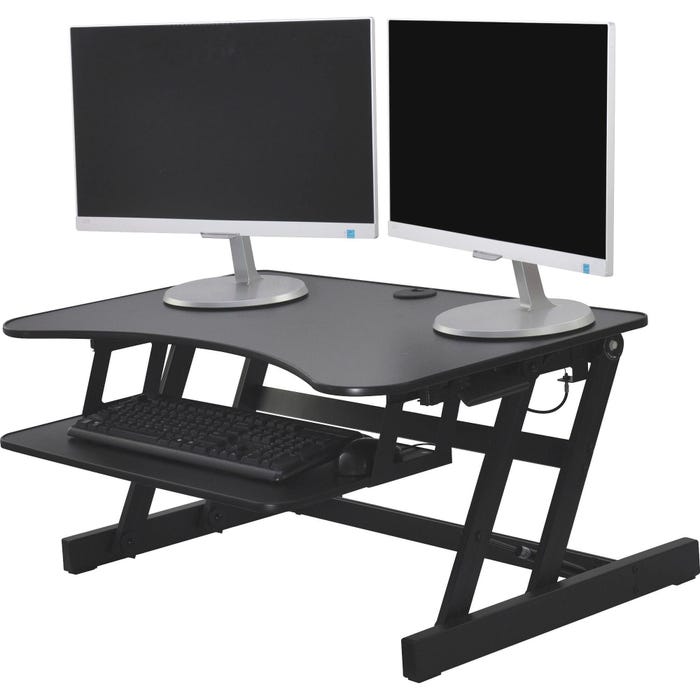 Lorell Adjustable Desk Riser Plus, 34-1/2 x 27 x 5 to 18 Inches, Black