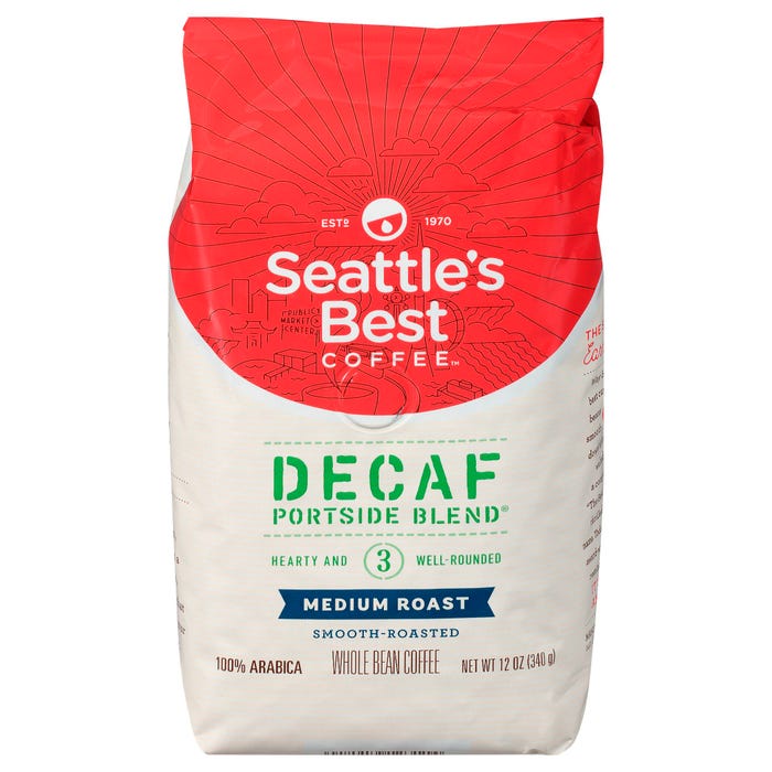 Starbucks Seattle's Best Level 3 Decaf Coffee -- Coffee, Whole Bean, Decaffeinated, 3"Wx3-4/5"Lx7-3/10"H, NA