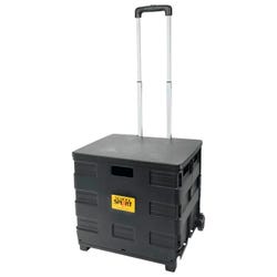 School Smart Folding Storage Cart on Wheels, Large, 16-1/4 x 13 x 13-1/2 Inches, Black 086296