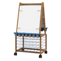 Copernicus Bamboo Double-Sided Art Center with Drying Racks, 27 x 30 x 48 Inches 2105958
