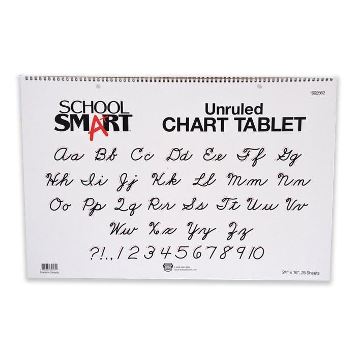 School Smart Chart Tablet, 24 x 16 Inches, Unruled, 25 Sheets 1602562