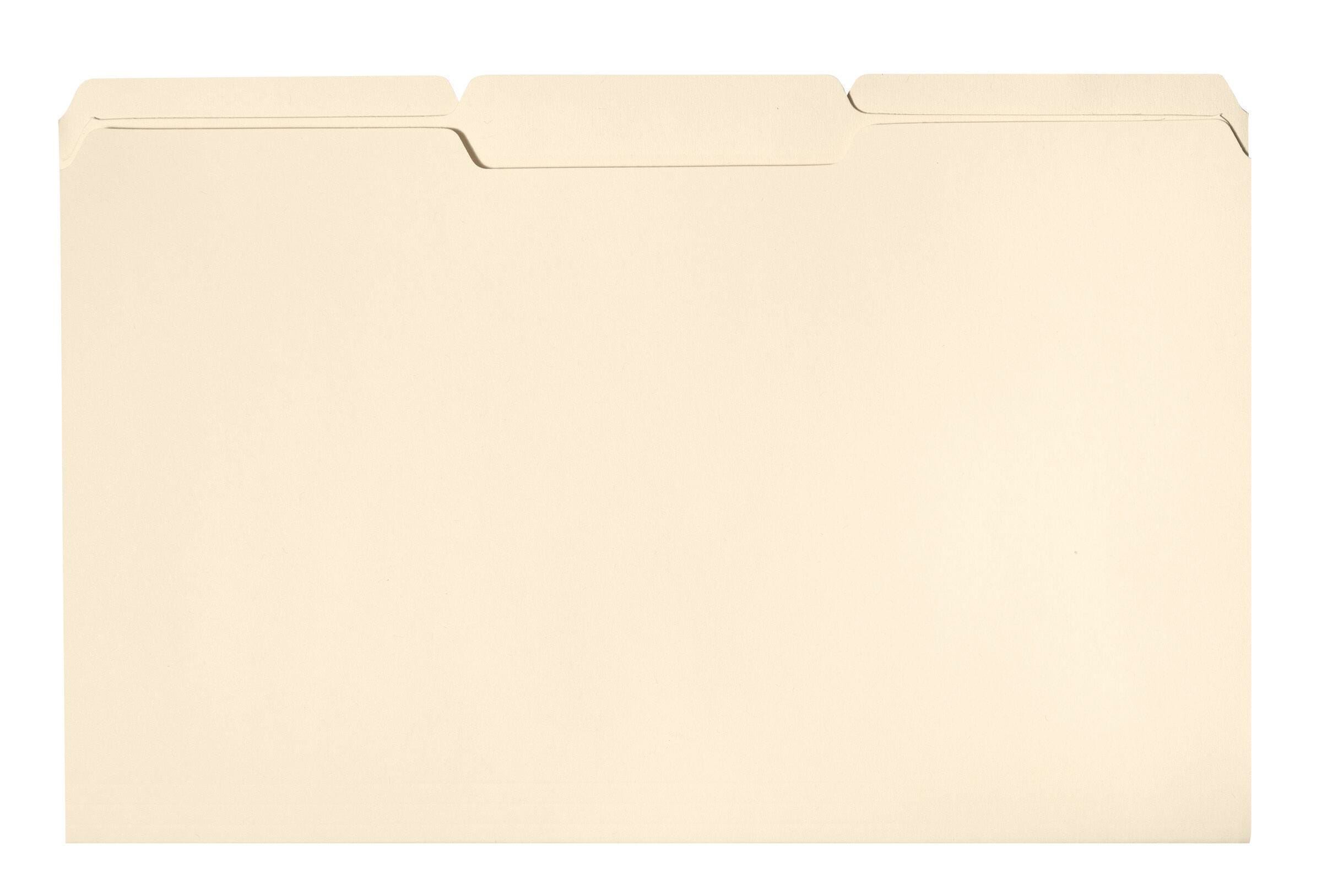 Image for School Smart Manila File Folders, Legal Size, 1/3 Cut Tabs, Pack of 100 from School Specialty