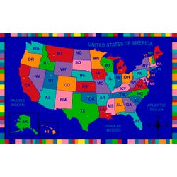 Childcraft ABC Furnishings USA Capital Map Educational Carpet, 8 x 12 Feet, Rectangle
